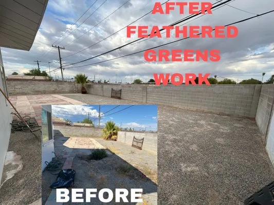 Feathered Greens Yard Maintenance Logo