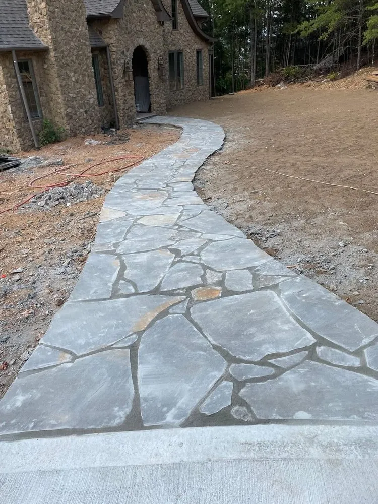 Professional landscape installation with custom design in Lenoir City, TN by Felix General Construction