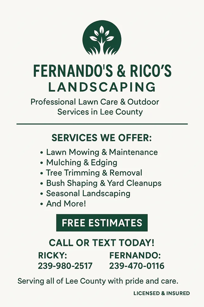 Local garden landscaping near you across Lehigh Acres, FL - Fernando’s and Rico’s landscaping