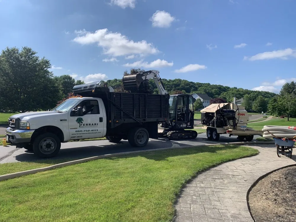 Affordable landscape installation for residential properties in Suffield, CT by Ferrari Lawn & Landscape