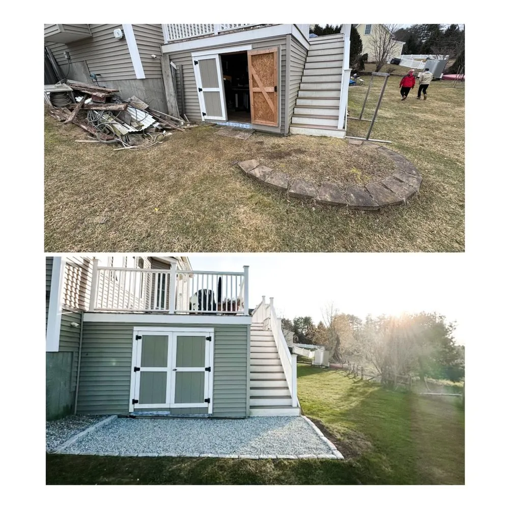 Custom landscape installation for beautiful yards in Stratham, NH by Field Day Builders