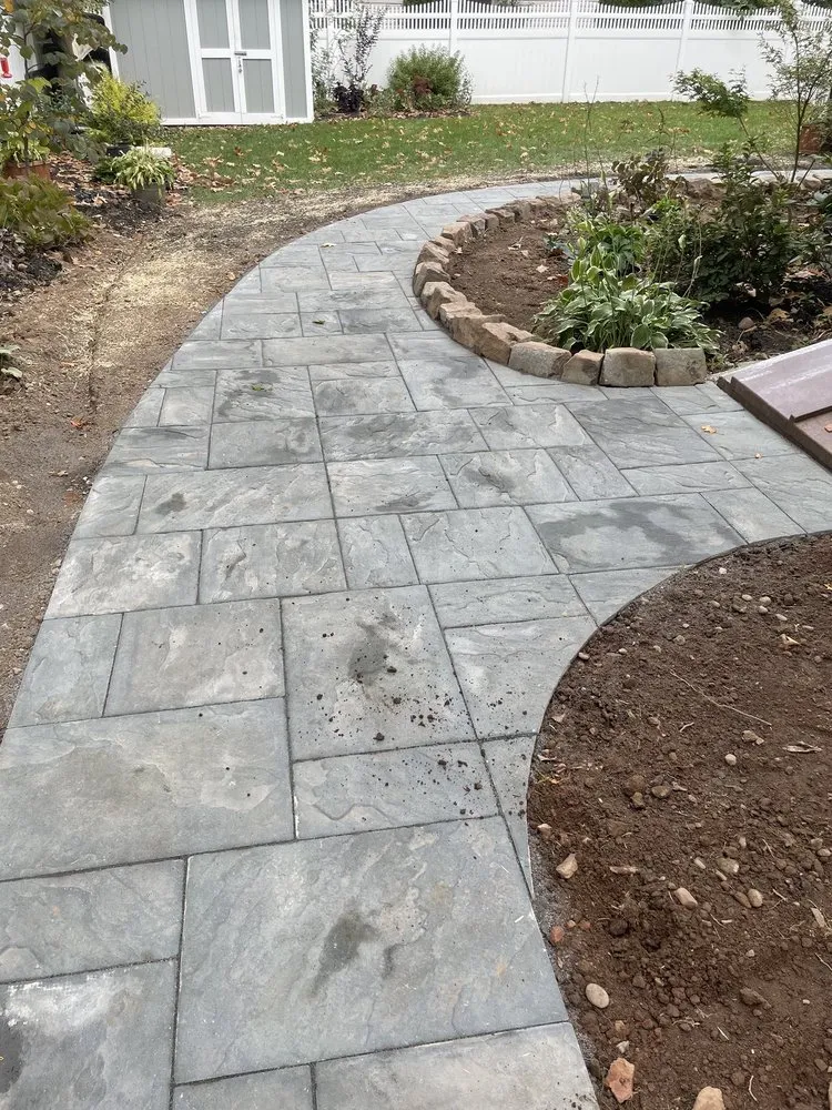 Professional landscape installation with custom design in Union, NJ by Fieldscaping