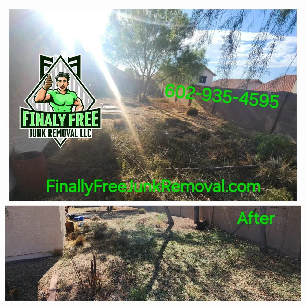 Local yard cleanup service for beautiful yards in Phoenix, AZ by Finally Free Junk Removal