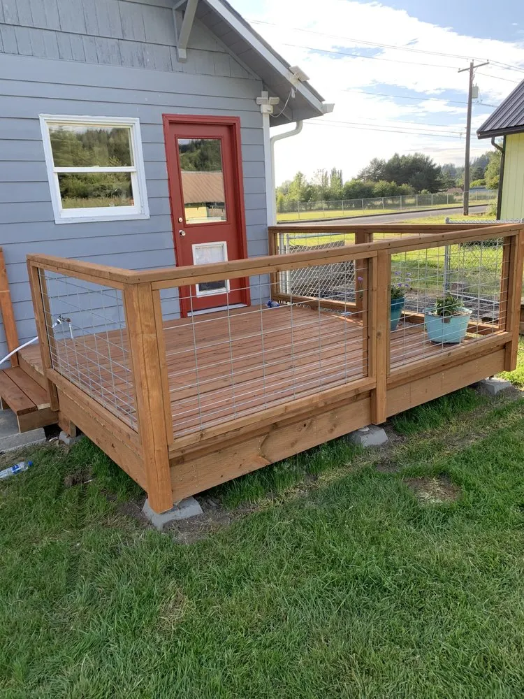 Professional yard maintenance with custom design in Vader, WA by Finepolo Construction & Restoration