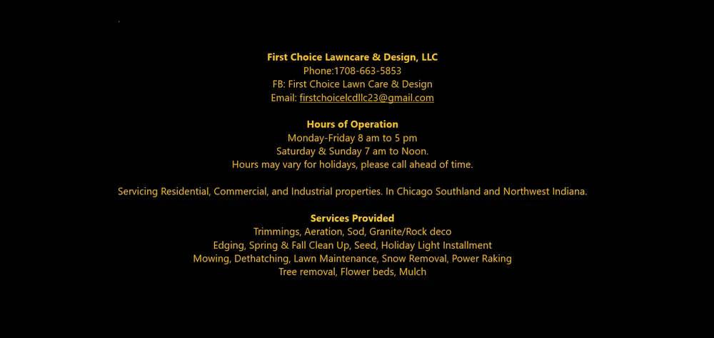 Top-rated yard cleanup service in Park Forest, IL by First Choice Lawncare and Design