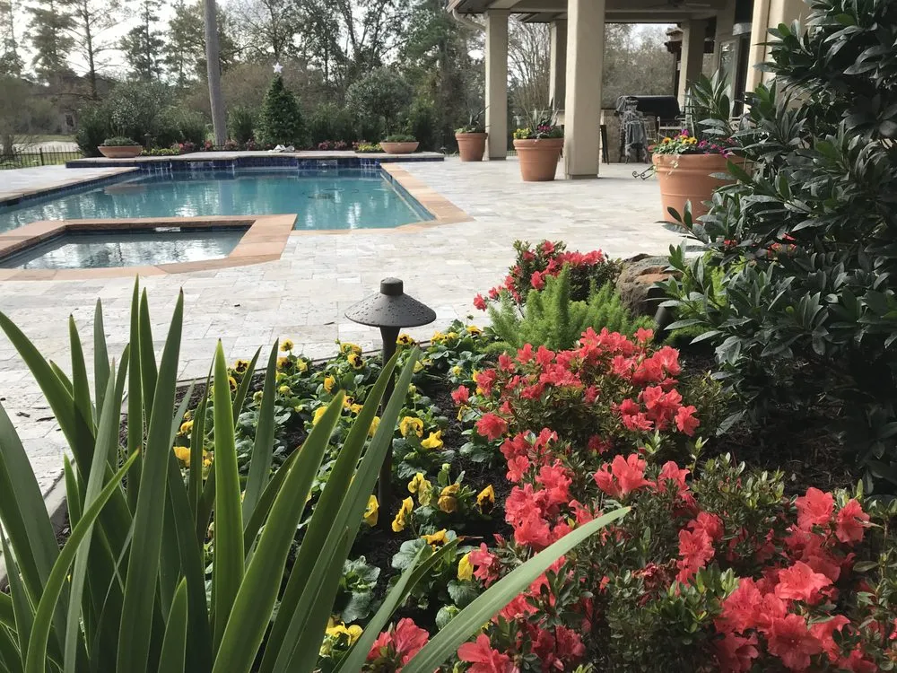 Professional residential landscaping in Klein, TX by First Class Design Group