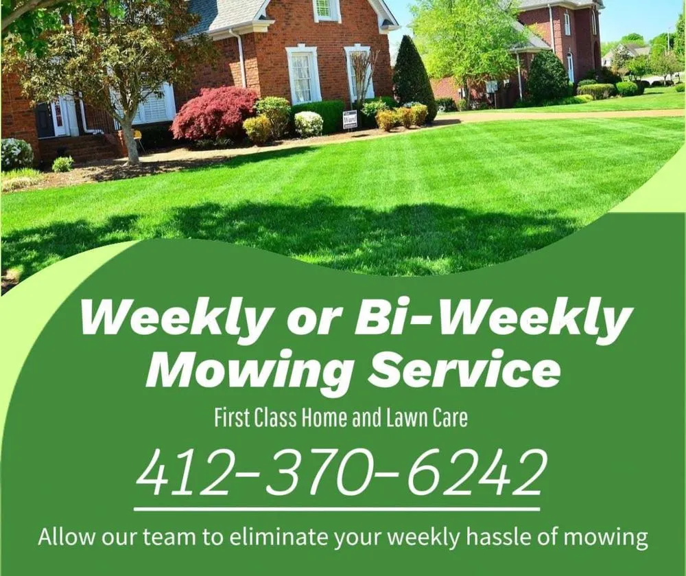Reliable lawn care service in Bridgeville, PA by First Class Home and Lawncare