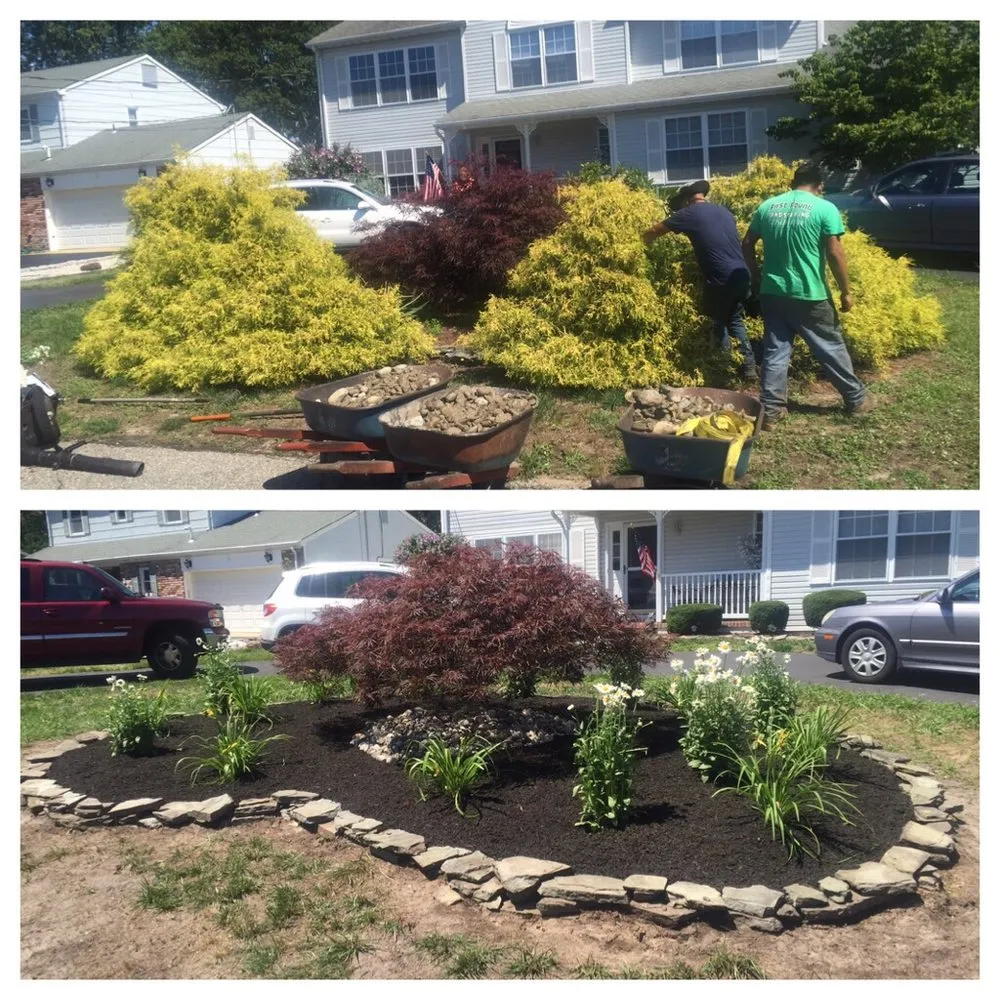 Custom outdoor landscaping with custom design in Brick, NJ by First Round Landscaping