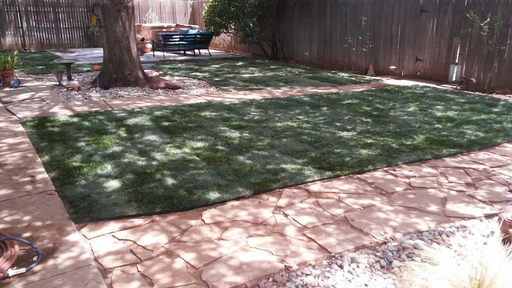 Professional residential landscaping in Lubbock, TX by First Shot Solutions