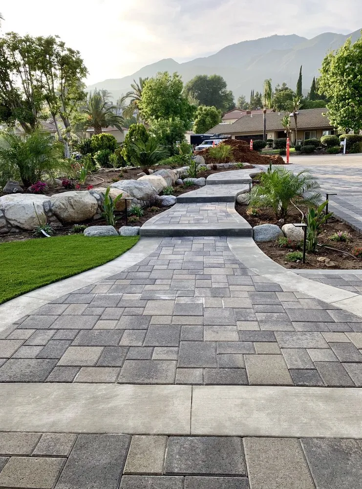 Custom landscape installation with custom design in Upland, CA by Fittante & Son Inc.