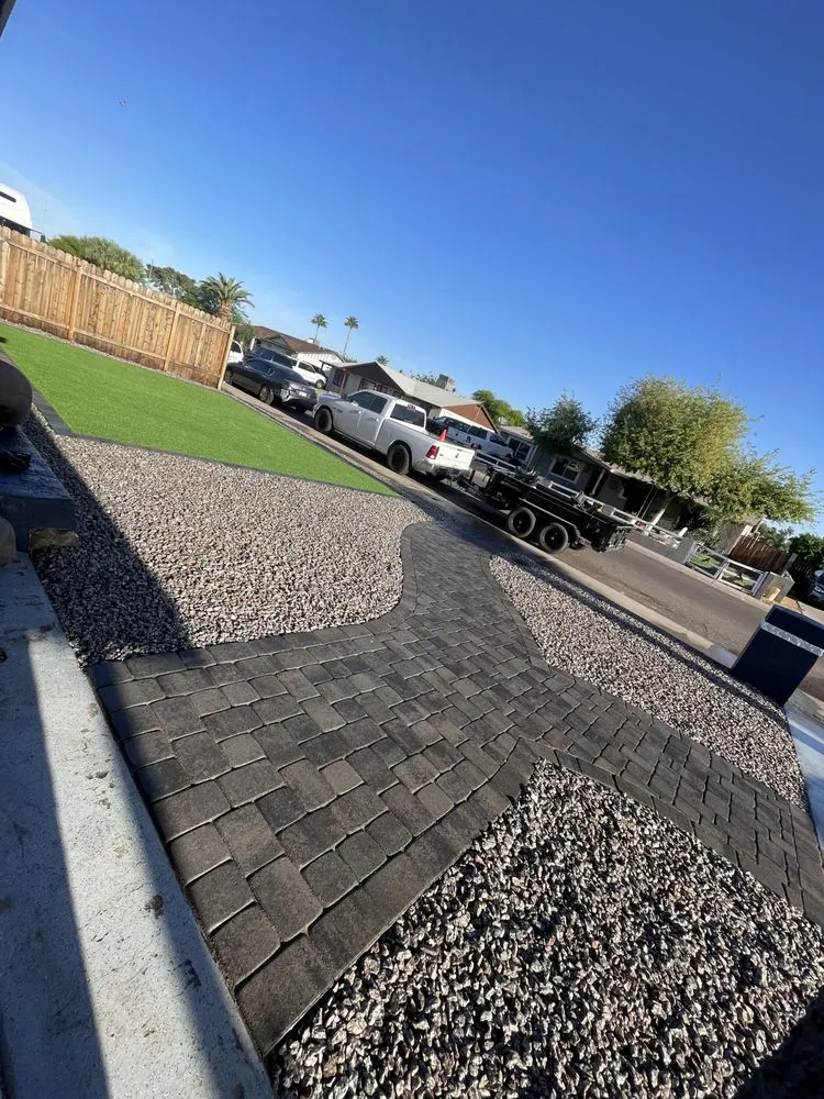 Custom outdoor landscaping with custom design across Peoria, AZ - Flaming Phoenix Landscaping