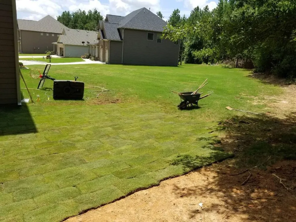 Professional landscape installation for beautiful yards in Loganville, GA by Flaveney Enterprises
