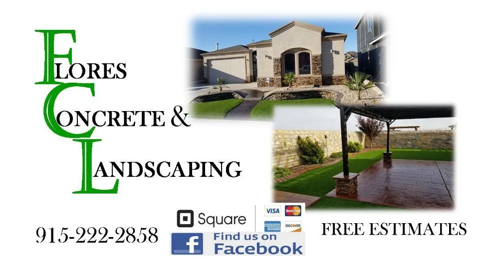 Custom outdoor landscaping with custom design in El Paso, TX by Flores Concrete & Landscaping
