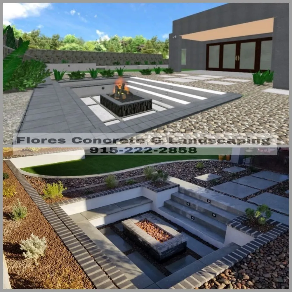 Local landscape installation for residential properties across El Paso, TX - Flores Concrete & Landscaping