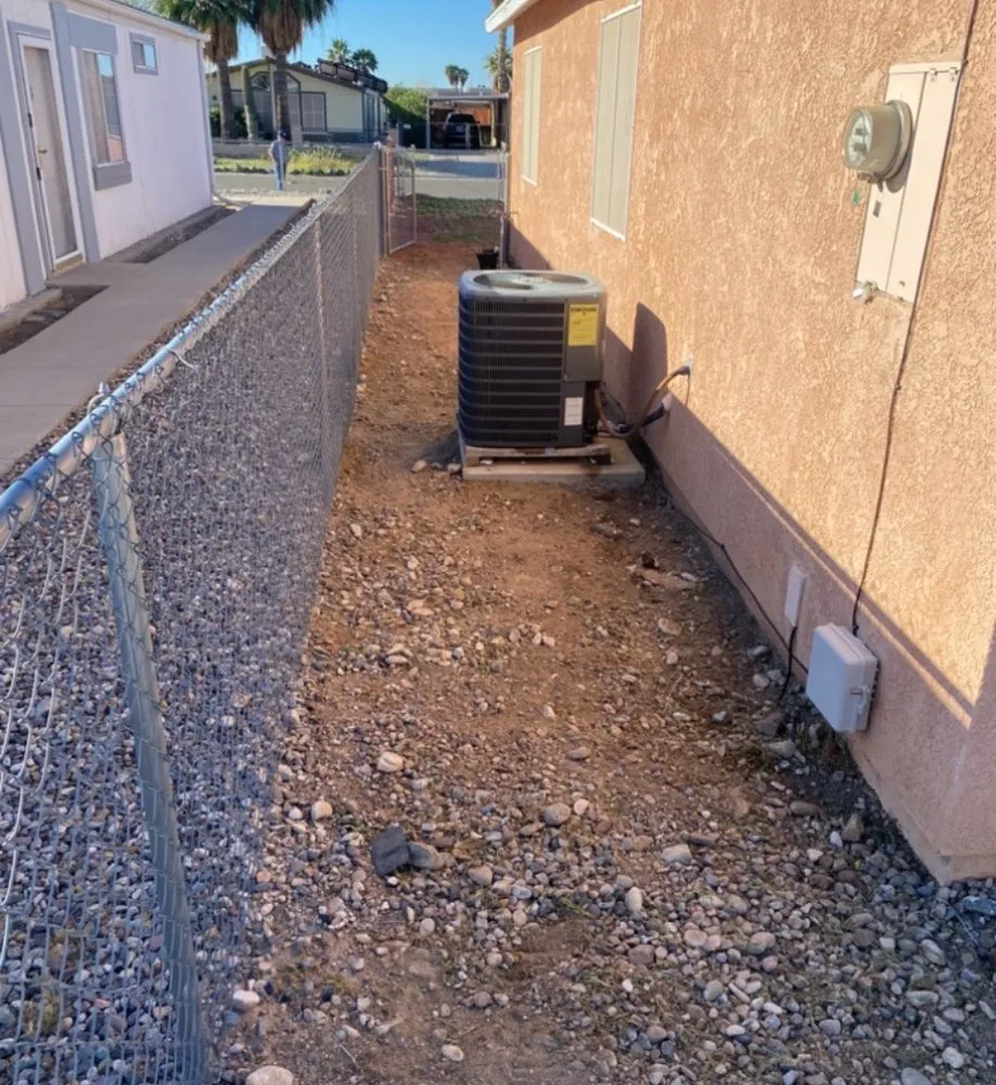 Custom yard maintenance with custom design in Bullhead City, AZ by Flores Landscaping