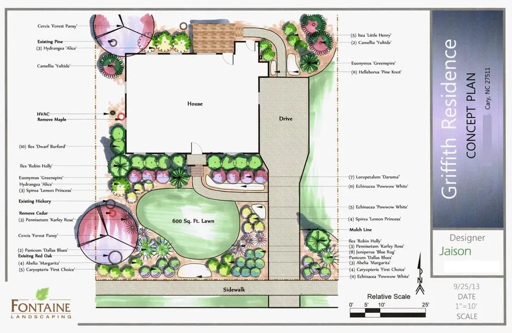 Professional landscape installation in Cary, NC - Fontaine Landscaping, Inc