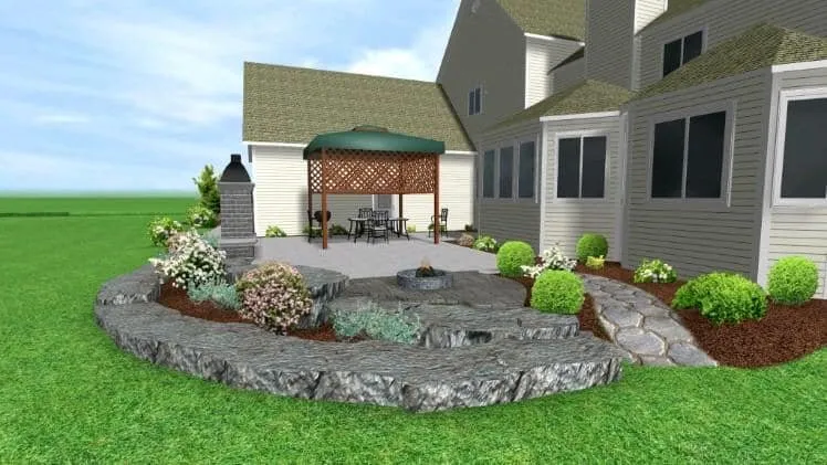 Custom outdoor landscaping for beautiful yards in Hamburg, NY by Forever Green Hardscapes