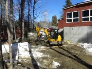Affordable landscape installation with custom design in Mt Vernon, ME by Forrest Excavation