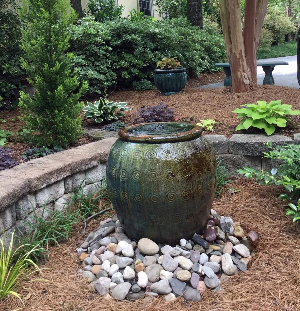 Custom outdoor landscaping with custom design across Midland, NC - Fountain Landscaping
