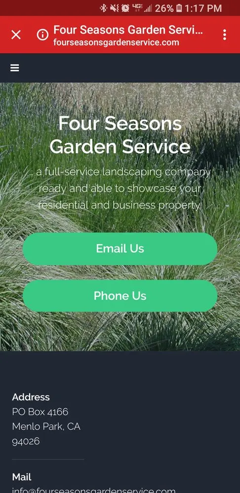 Trusted outdoor landscaping experts serving Menlo Park, CA - Four Seasons Garden Service