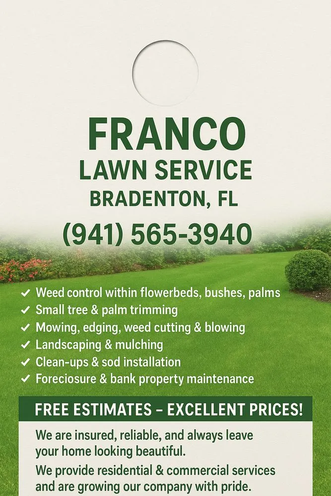 Trusted yard maintenance for beautiful yards in Bradenton, FL by Franco Lawn Service