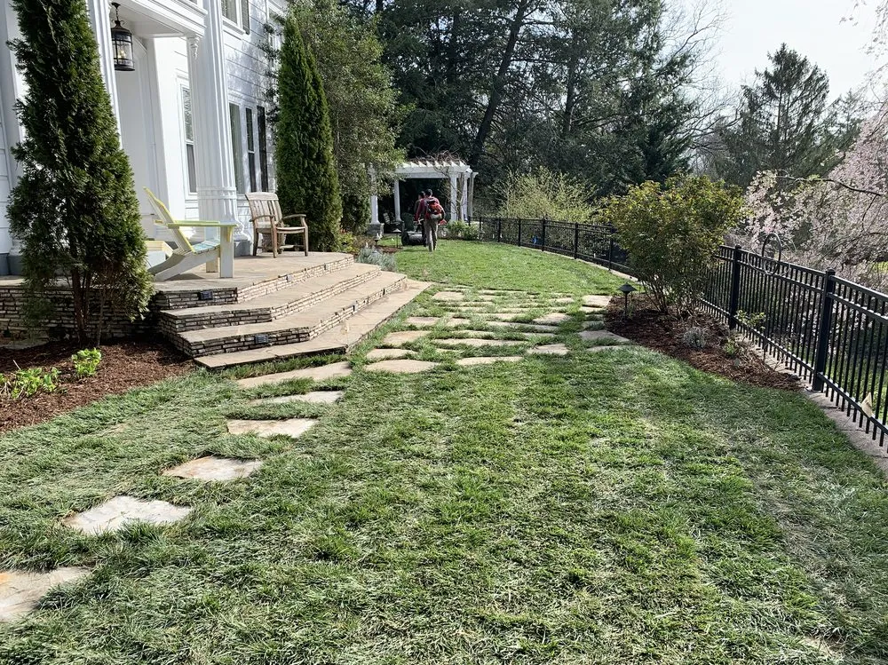 Custom landscape installation in Hendersonville, NC by Frank's Hardscape