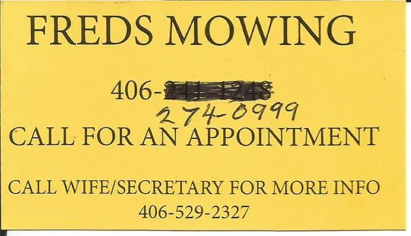 Fred's Mowing Logo