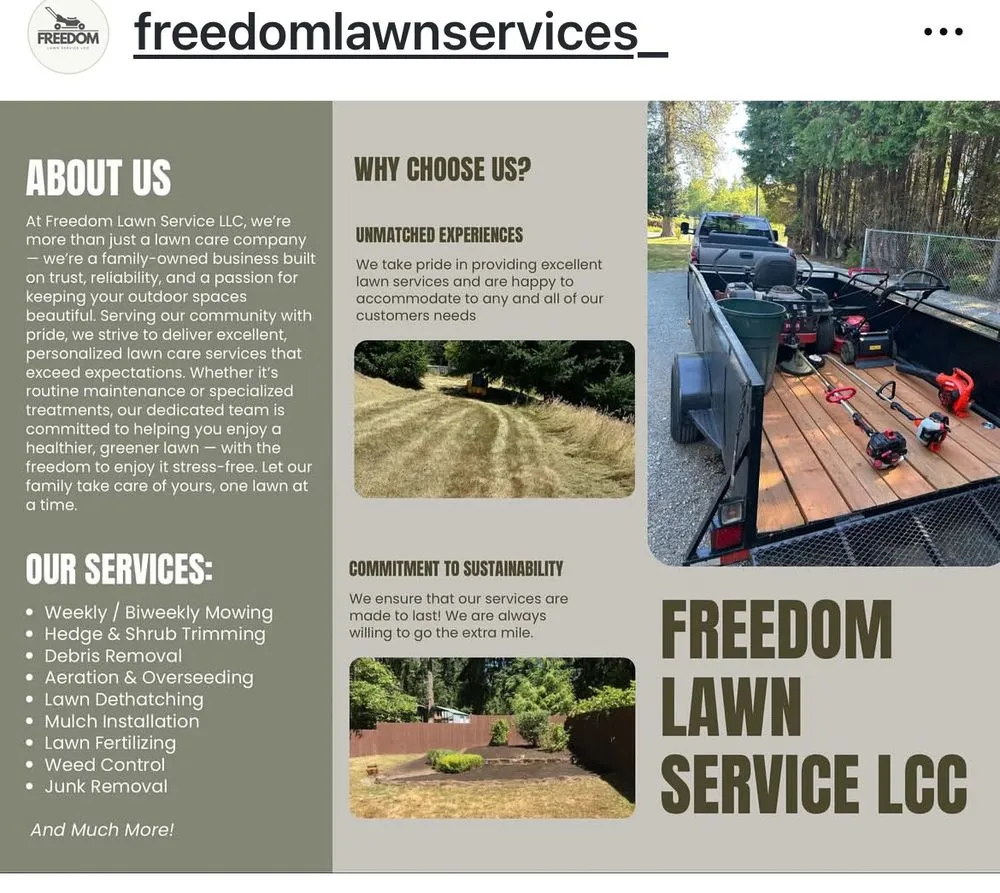 Affordable lawn mowing service experts serving Puyallup, WA - Freedom Lawn Service