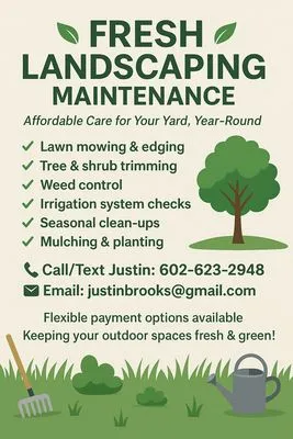 Fresh Landscaping Maintenance Logo