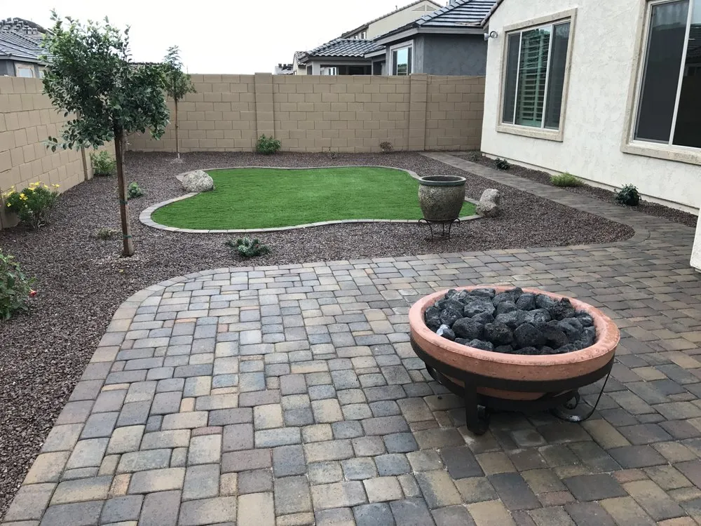 Professional yard maintenance with custom design in Queen Creek, AZ by Fresh Look Landscaping