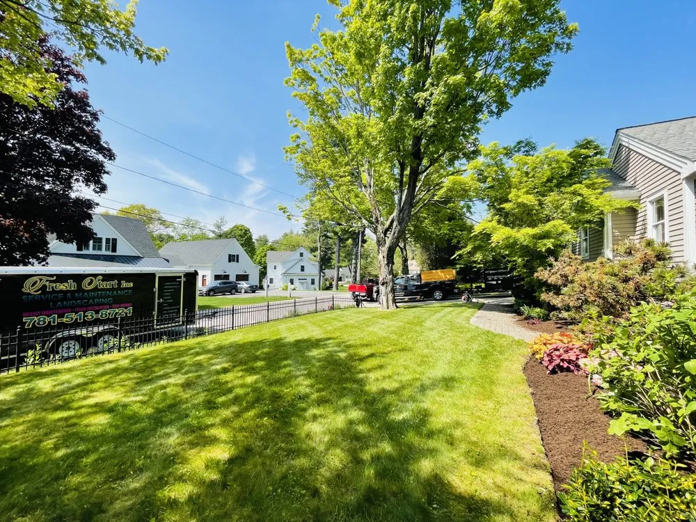 Professional outdoor landscaping for beautiful yards in Lynn, MA by Fresh Start Landscaping