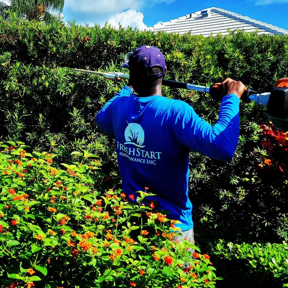 Custom landscape design in West Palm Beach, FL by Fresh Start Maintenance