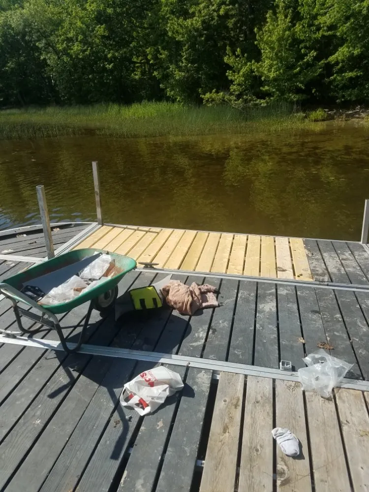 Custom landscape installation with custom design in Waterville, ME by Friendly Odd Jobs