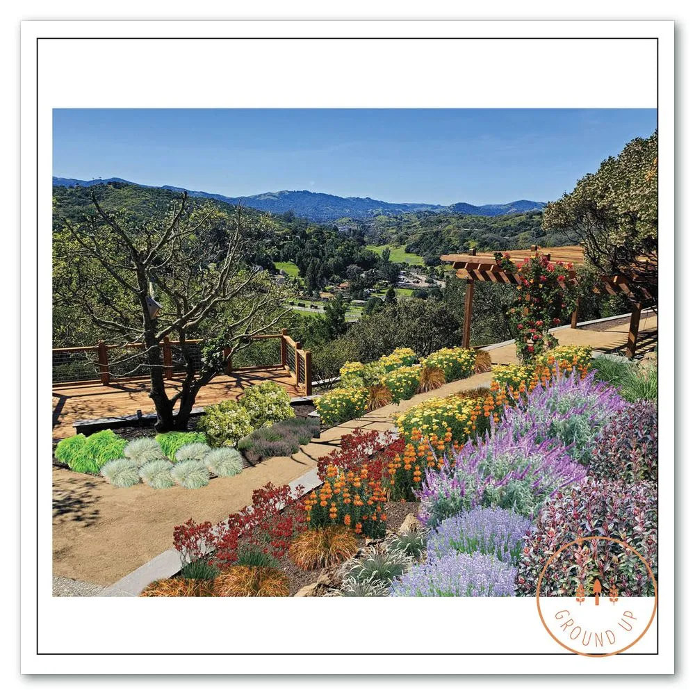 Custom landscape installation in Sonoma, CA - From the Ground Up Design