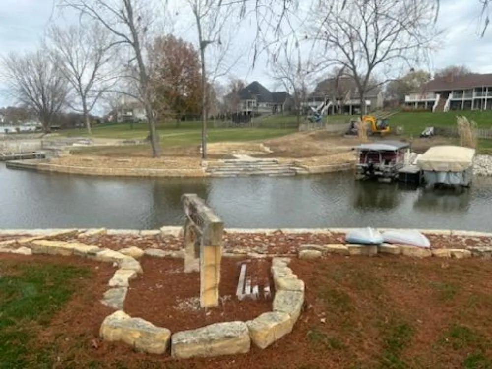 Professional landscape installation for homes across Alma, KS - Frontier Native Stone