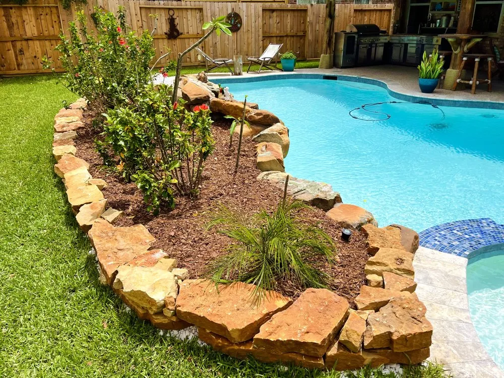 Expert landscape installation for beautiful yards in League City, TX by Full Armor Landscapes