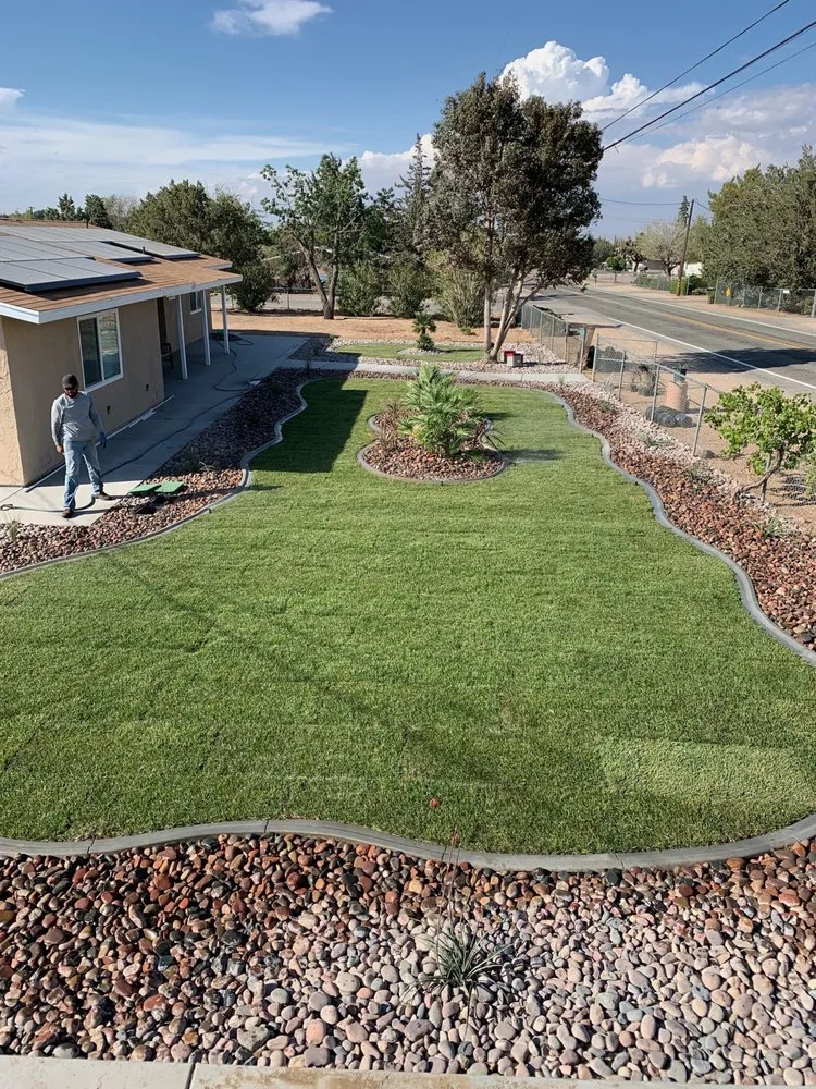 Custom yard maintenance with custom design in Victorville, CA by G concrete & landscaping