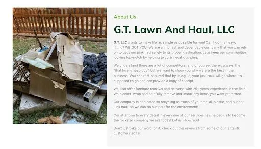 Top-rated yard cleanup service experts serving Joppatowne, MD - G T Lawn and Haul