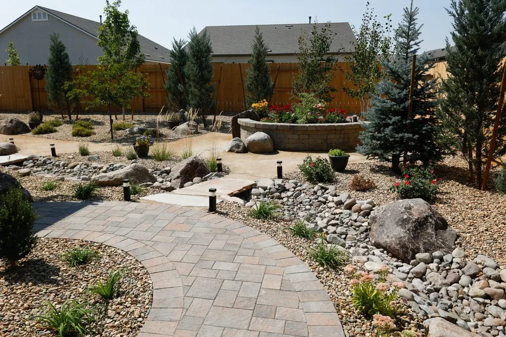 Custom landscape design in New Washoe City, NV by Gail Willey Landscaping Inc.