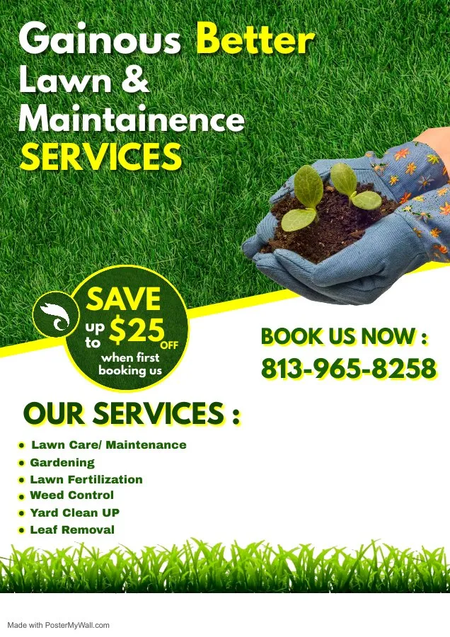 Custom lawn mowing service experts serving Tampa, FL - Gainous Better Lawn Service