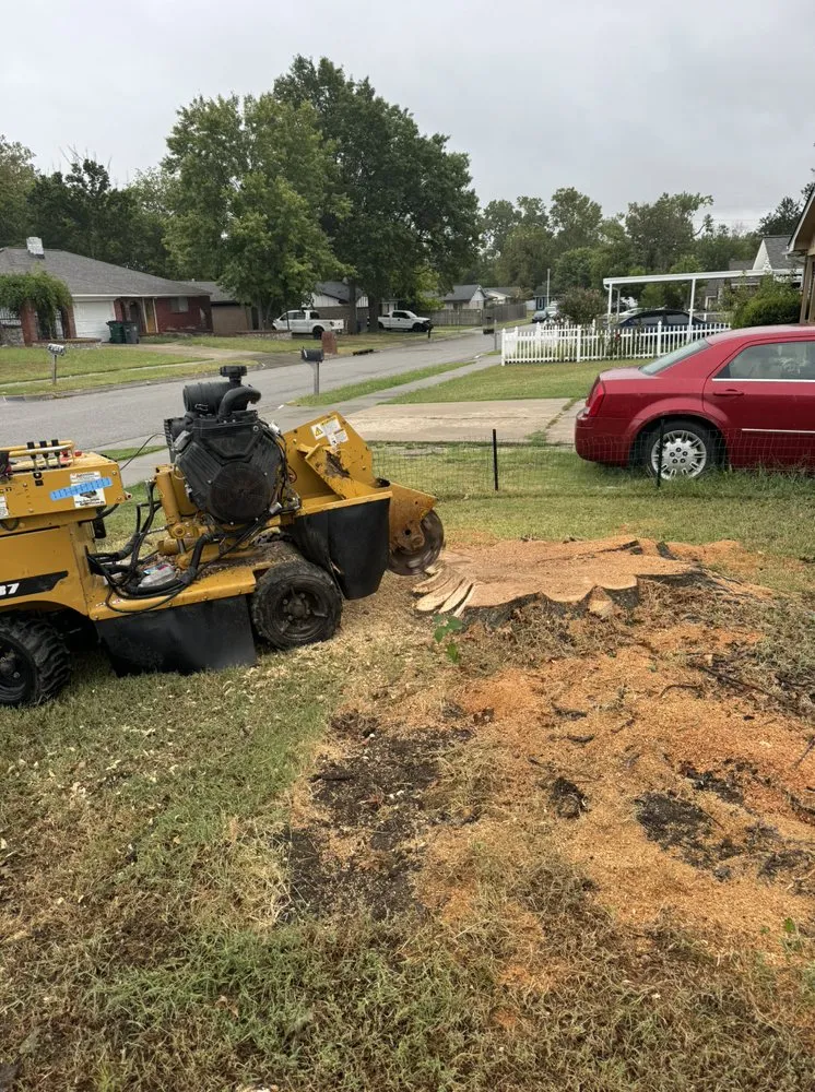 Affordable lawn mowing service with custom design across Tulsa, OK - Galarza stump grinding