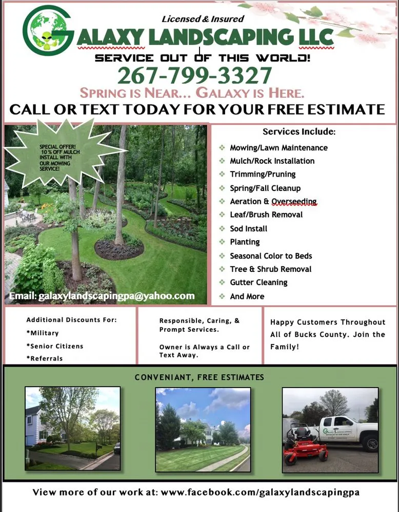 Expert yard maintenance experts serving Holland, PA - Galaxy Landscaping