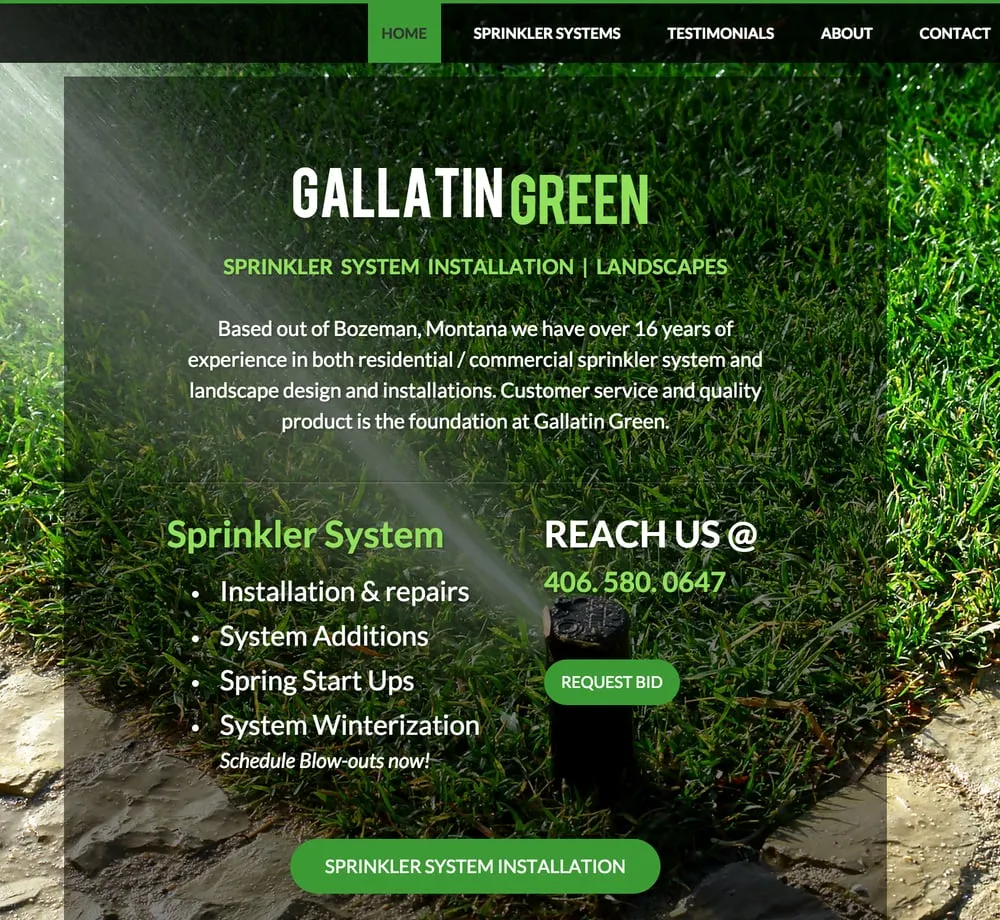 Reliable outdoor landscaping in Bozeman, MT - Gallatin Green Sprinklers