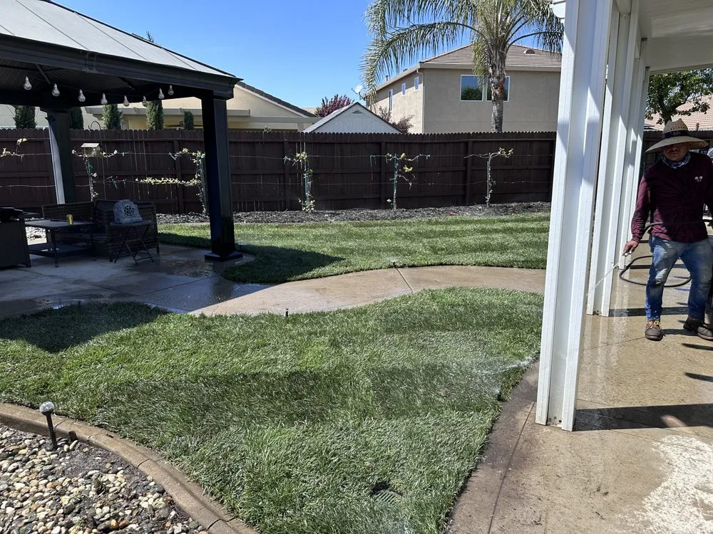 Professional lawn mowing service for year-round maintenance in Lincoln, CA by Garcia Landscaping