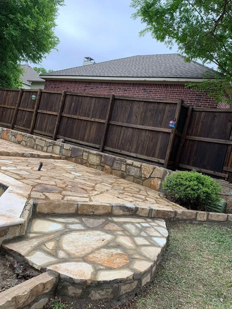 Custom landscape design in Azle, TX - Garcia Stone