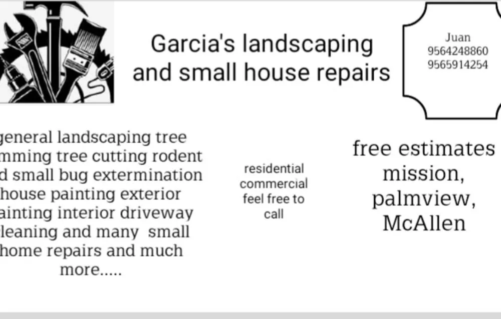 Top-rated yard maintenance experts serving Mission, TX - Garcias landscaping and small house repairs