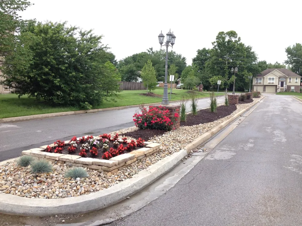 Professional lawn mowing service with custom design in Raymore, MO by Garden Gate Lawn & Landscape