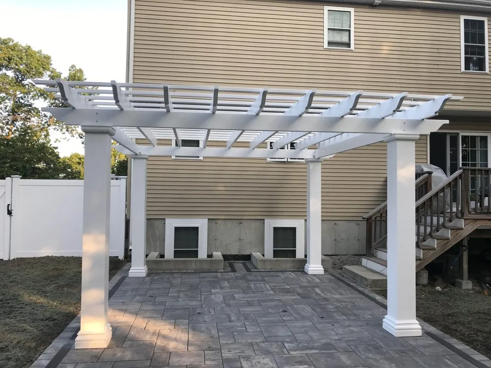 Custom outdoor landscaping for homes in Easton, MA by Gardenin' Angels