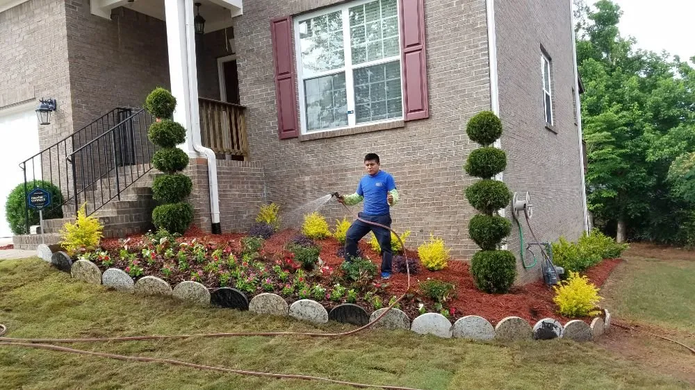 Custom outdoor landscaping in Peachtree Corners, GA by Gardening in Victory