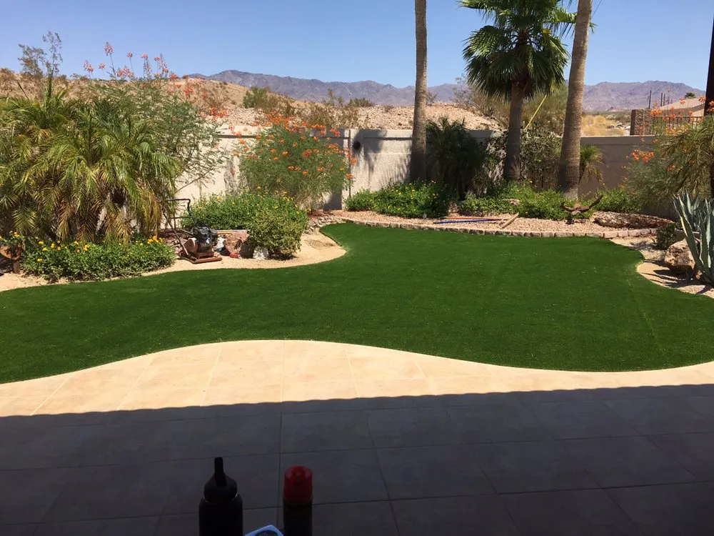 Custom lawn care service with custom design across Lake Havasu City, AZ - Garitee Landscapes & Bobcat Service